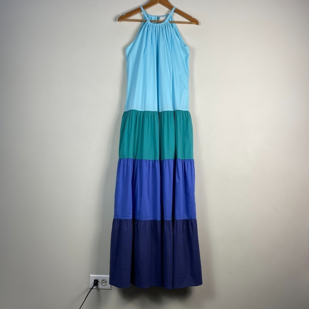 Johnny Was Sleeveless Maxi Dress XS Resortwear Coastal Colorblock Boho